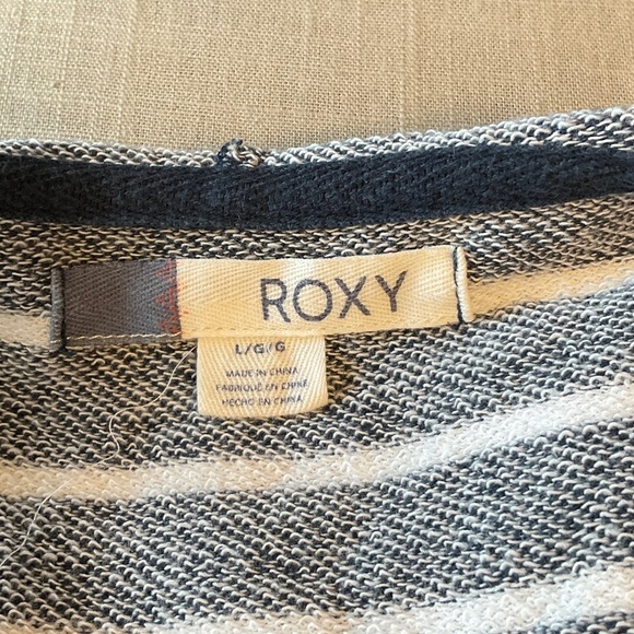 Roxy Black and White Striped Zip-Up Hoodie - Picture 5 of 8